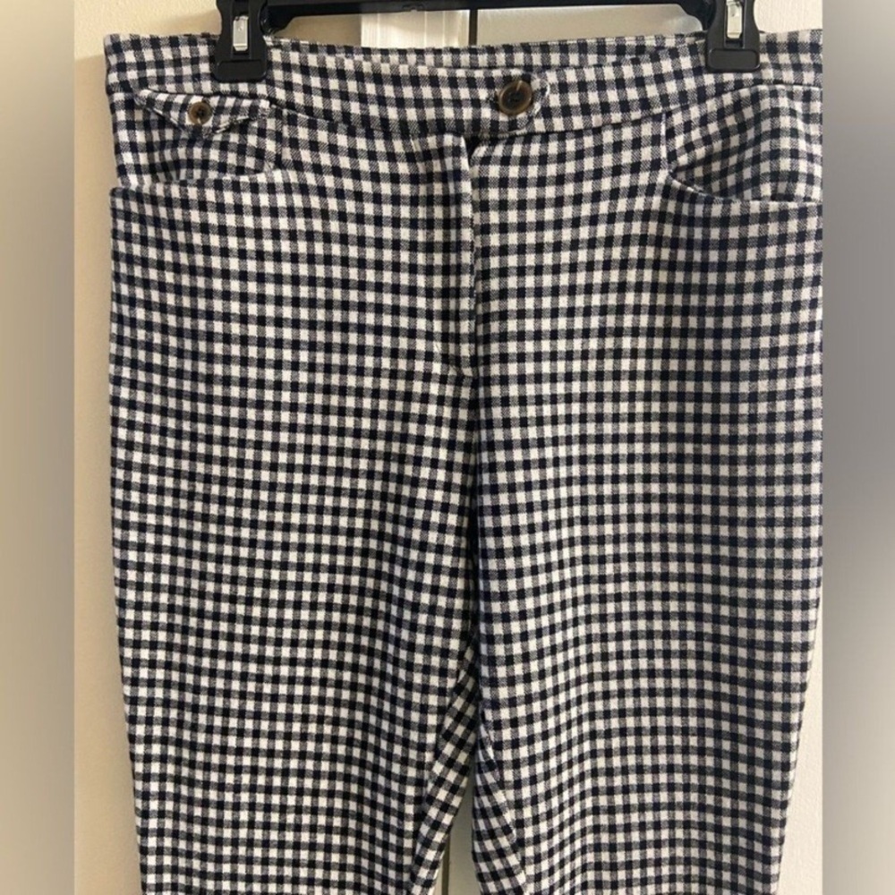 Anthropologie Black and White Checkered Pants women 8 - Picture 3 of 6